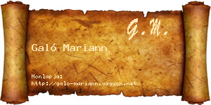 Galó Mariann névjegykártya